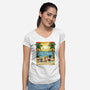Paw-sitive Vibes Only-Womens-V-Neck-Tee-JamesQJO