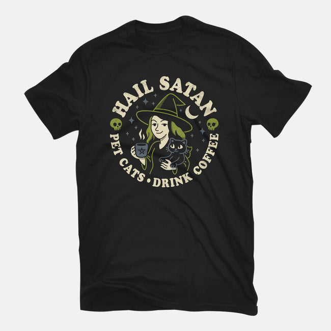 Pet Cats Drink Coffee-Mens-Heavyweight-Tee-Nemons