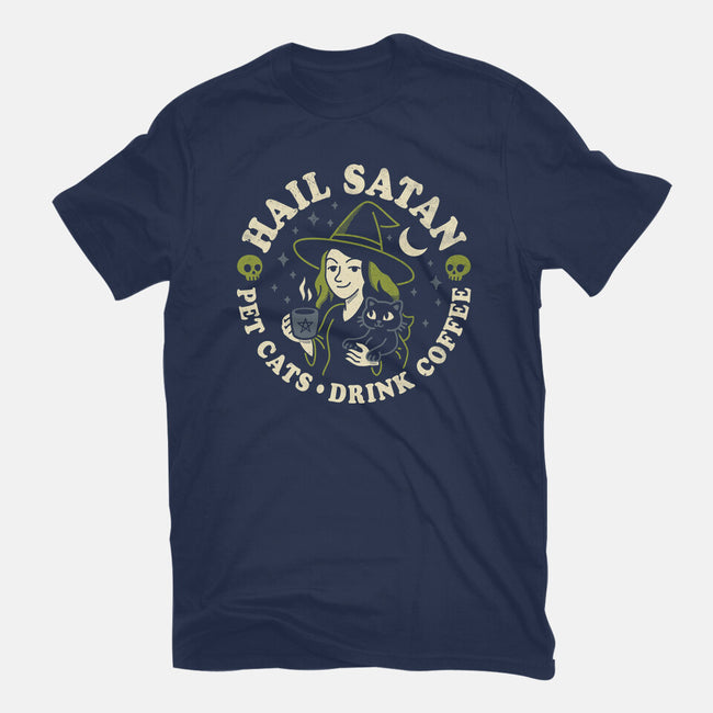 Pet Cats Drink Coffee-Mens-Heavyweight-Tee-Nemons