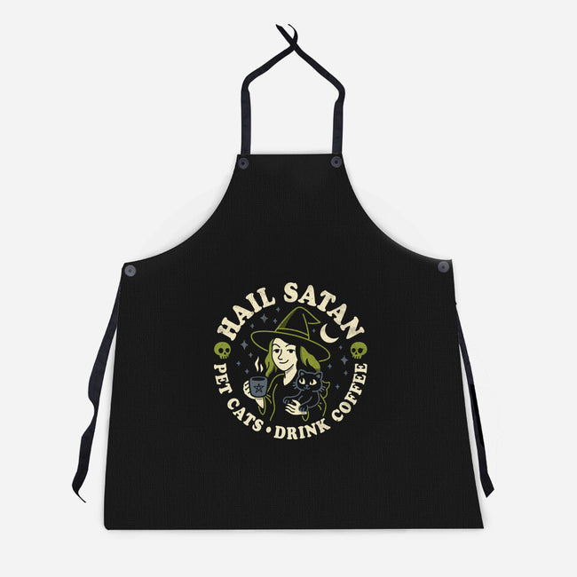 Pet Cats Drink Coffee-Unisex-Kitchen-Apron-Nemons