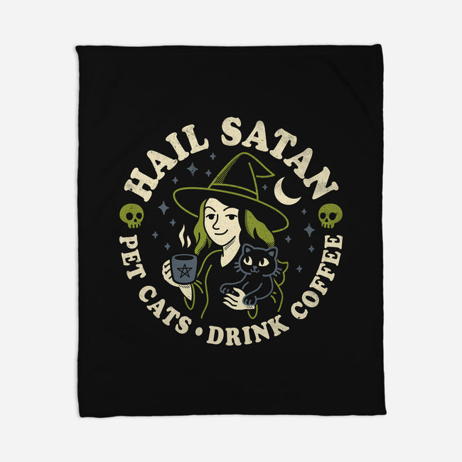 Pet Cats Drink Coffee-None-Fleece-Blanket-Nemons