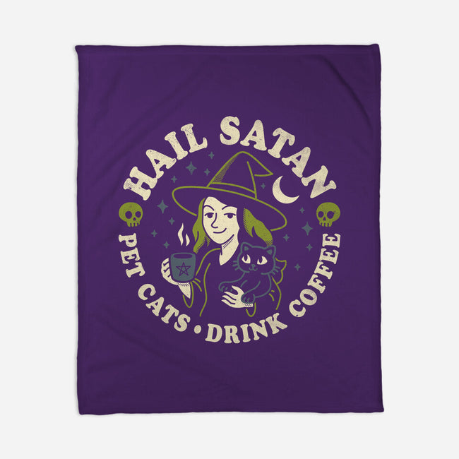 Pet Cats Drink Coffee-None-Fleece-Blanket-Nemons