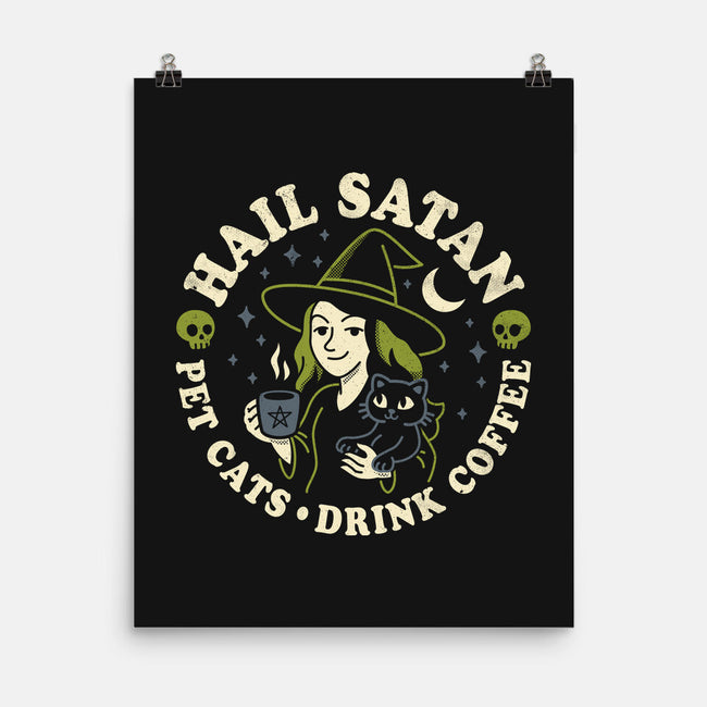 Pet Cats Drink Coffee-None-Matte-Poster-Nemons