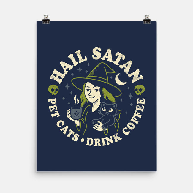 Pet Cats Drink Coffee-None-Matte-Poster-Nemons