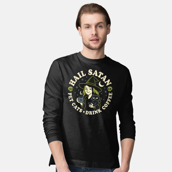 Pet Cats Drink Coffee-Mens-Long Sleeved-Tee-Nemons