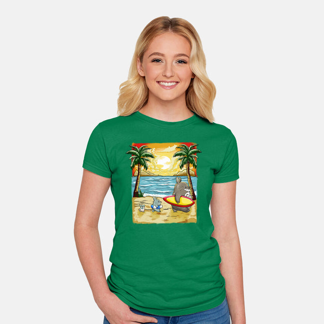 Summer With My Neighbor-Womens-Fitted-Tee-JamesQJO