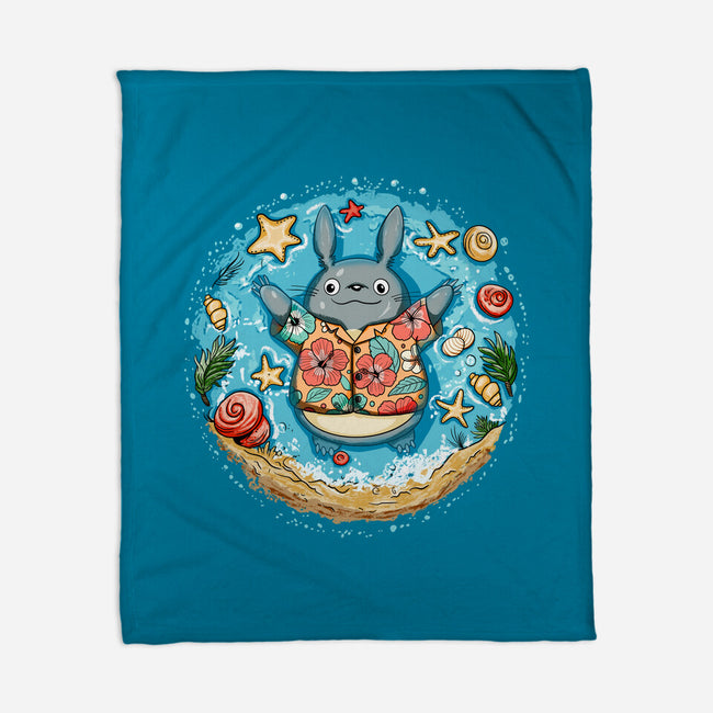 Aloha Totoro-None-Fleece-Blanket-JamesQJO
