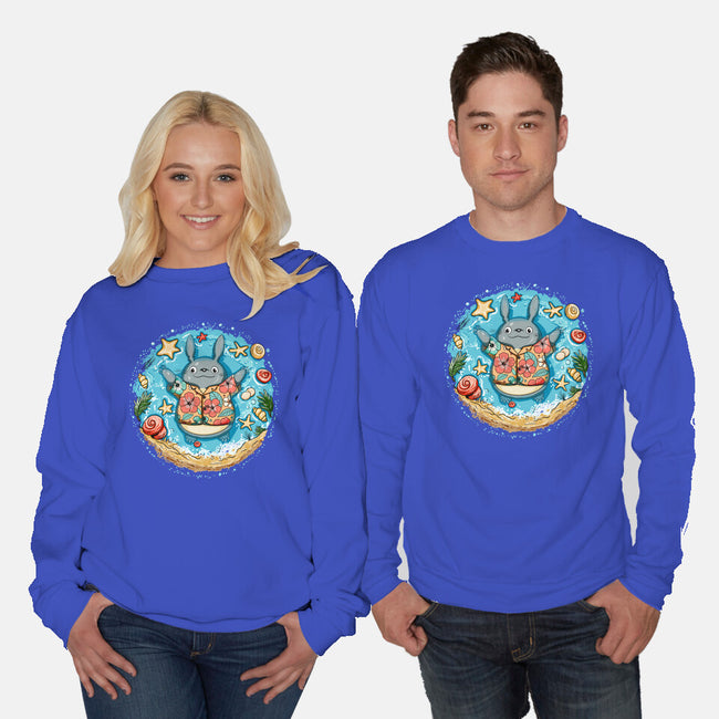 Aloha Totoro-Unisex-Crew Neck-Sweatshirt-JamesQJO
