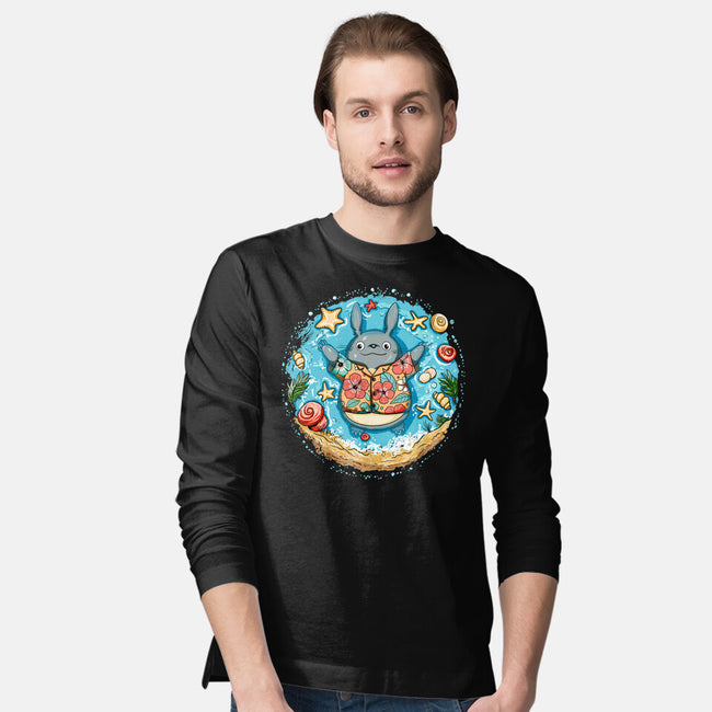 Aloha Totoro-Mens-Long Sleeved-Tee-JamesQJO