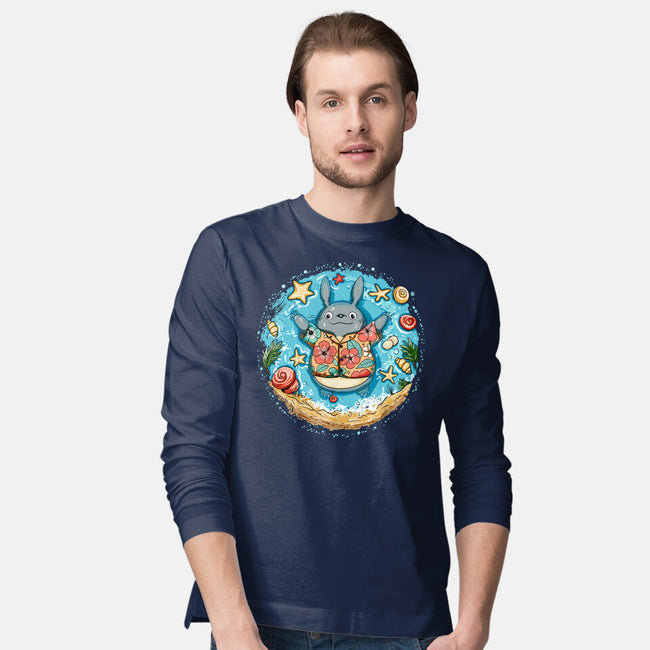 Aloha Totoro-Mens-Long Sleeved-Tee-JamesQJO