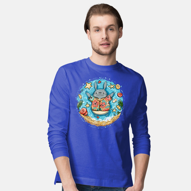 Aloha Totoro-Mens-Long Sleeved-Tee-JamesQJO