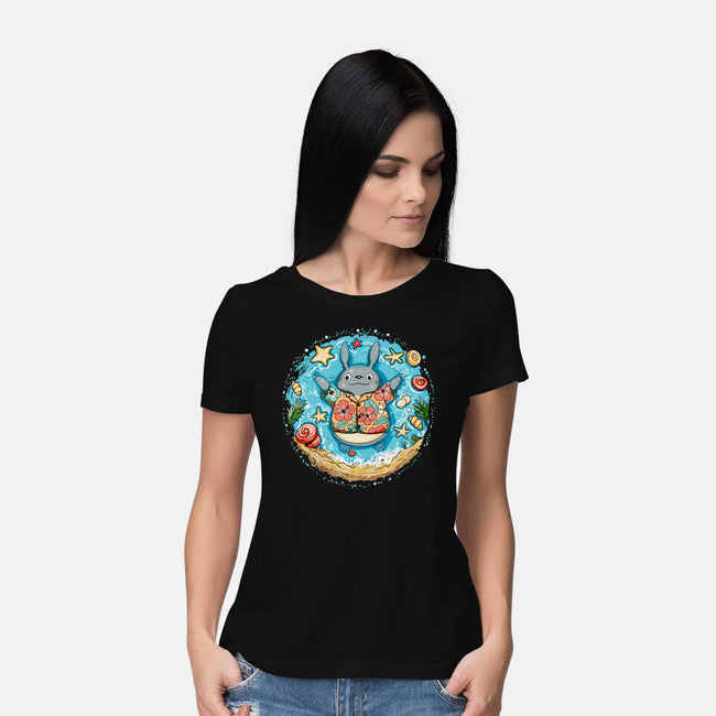 Aloha Totoro-Womens-Basic-Tee-JamesQJO