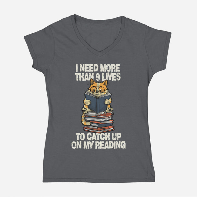 I Need More Than 9 Lives-Womens-V-Neck-Tee-zascanauta