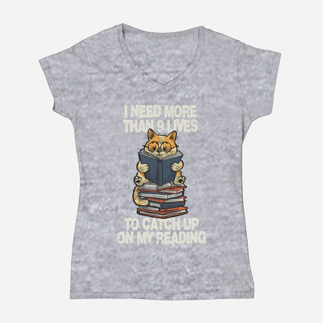 I Need More Than 9 Lives-Womens-V-Neck-Tee-zascanauta