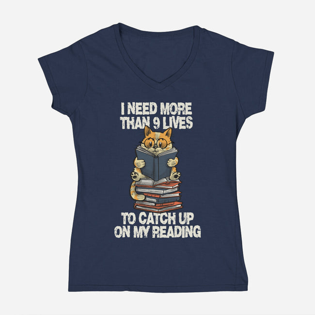 I Need More Than 9 Lives-Womens-V-Neck-Tee-zascanauta