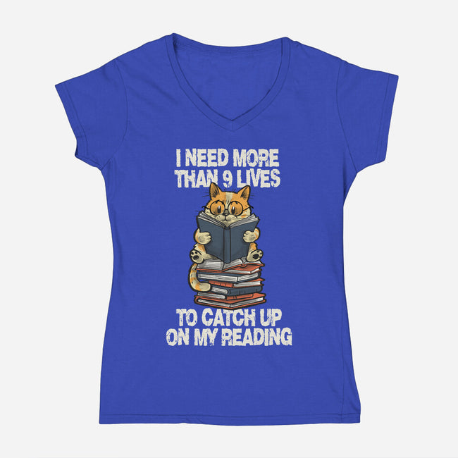 I Need More Than 9 Lives-Womens-V-Neck-Tee-zascanauta