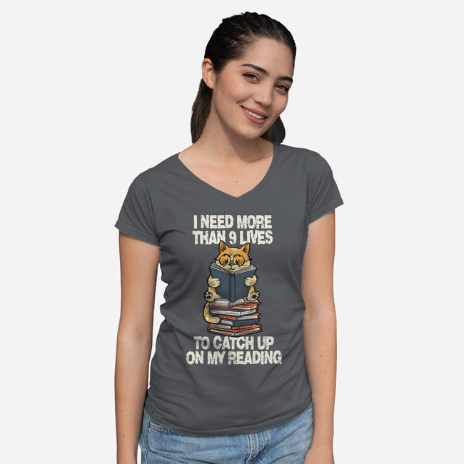 I Need More Than 9 Lives-Womens-V-Neck-Tee-zascanauta