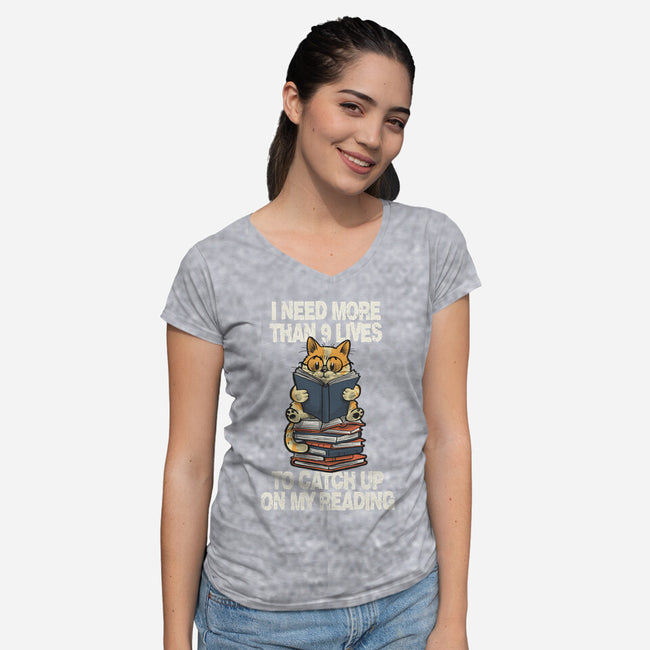 I Need More Than 9 Lives-Womens-V-Neck-Tee-zascanauta
