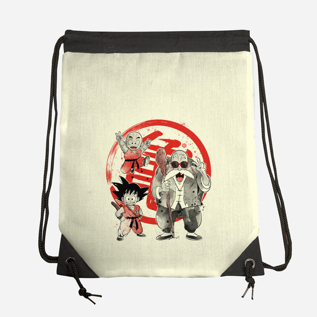 Kame School Sumi-e-None-Drawstring-Bag-DrMonekers