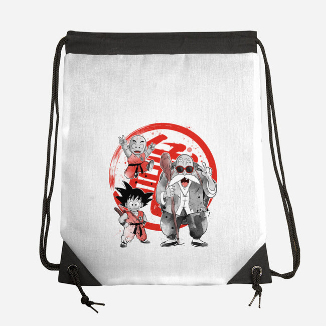 Kame School Sumi-e-None-Drawstring-Bag-DrMonekers