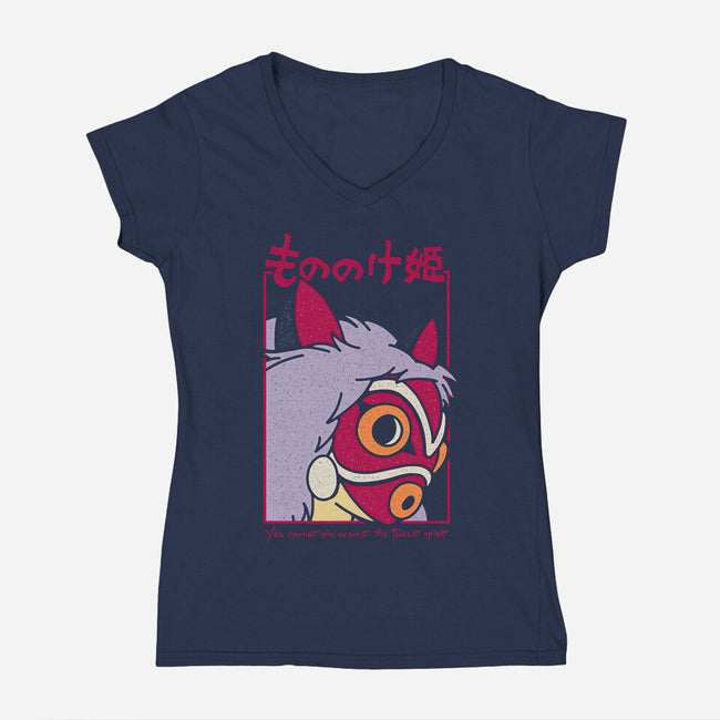 Brave Princess-Womens-V-Neck-Tee-sebasebi