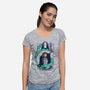 Journey To Fantasy-Womens-V-Neck-Tee-sebasebi