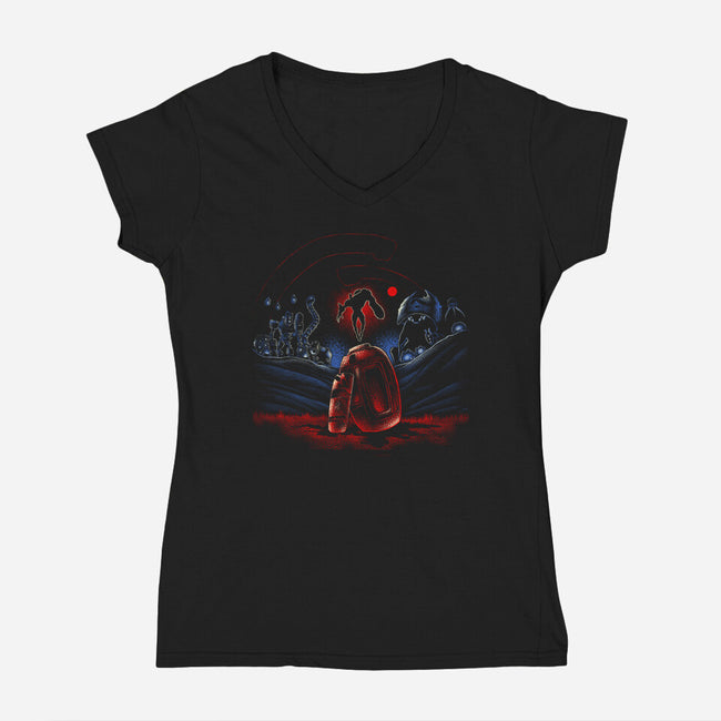 Risk It For The Rain-Womens-V-Neck-Tee-naomori