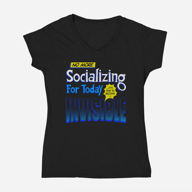 No More Socializing-Womens-V-Neck-Tee-Getsousa!