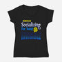No More Socializing-Womens-V-Neck-Tee-Getsousa!