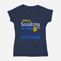 No More Socializing-Womens-V-Neck-Tee-Getsousa!