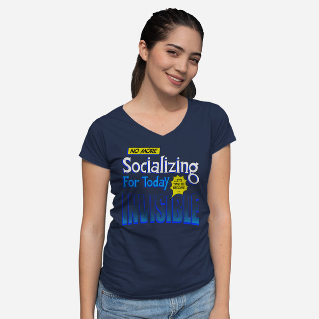 No More Socializing-Womens-V-Neck-Tee-Getsousa!
