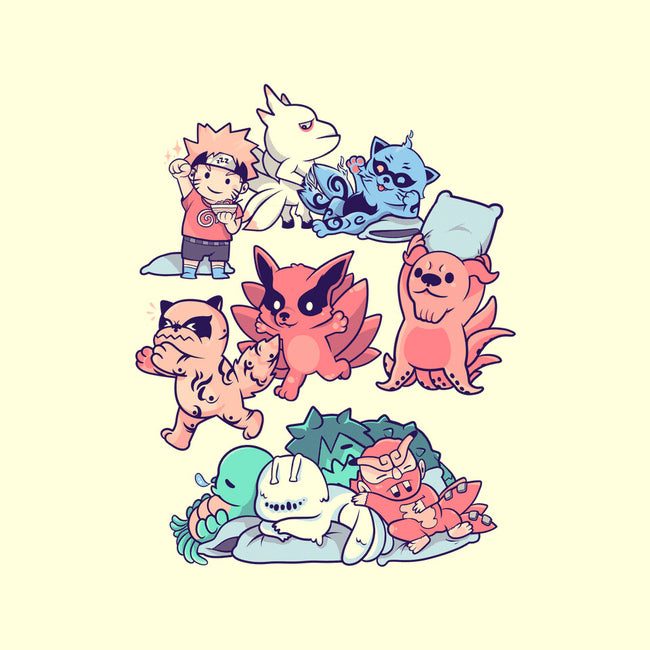 Beasts Sleepover-None-Stretched-Canvas-yumie