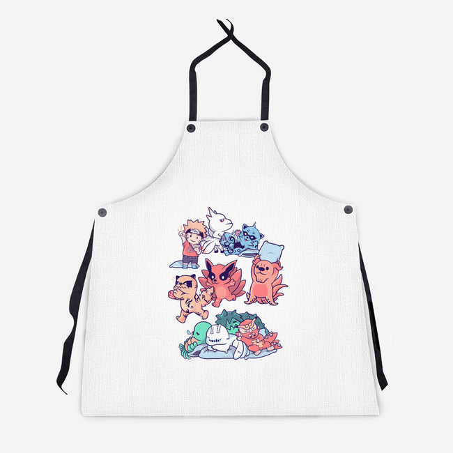 Beasts Sleepover-Unisex-Kitchen-Apron-yumie