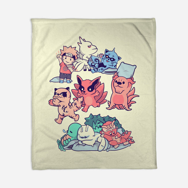 Beasts Sleepover-None-Fleece-Blanket-yumie
