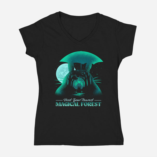 Visit Your Nearest Magical Forest-Womens-V-Neck-Tee-sachpica