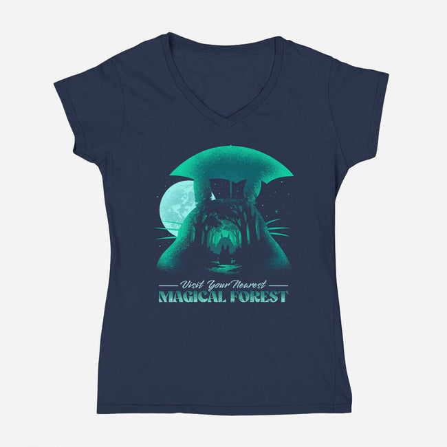 Visit Your Nearest Magical Forest-Womens-V-Neck-Tee-sachpica