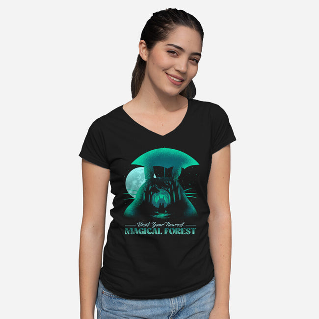 Visit Your Nearest Magical Forest-Womens-V-Neck-Tee-sachpica