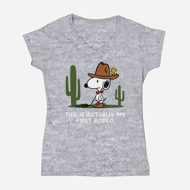 First Rodeo-Womens-V-Neck-Tee-damglynn