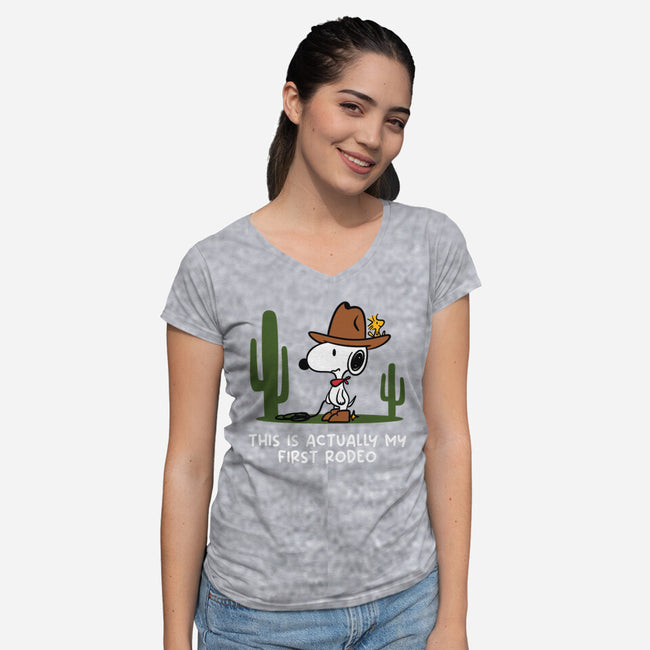 First Rodeo-Womens-V-Neck-Tee-damglynn