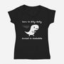 Dino Run-Womens-V-Neck-Tee-damglynn