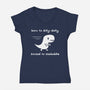 Dino Run-Womens-V-Neck-Tee-damglynn