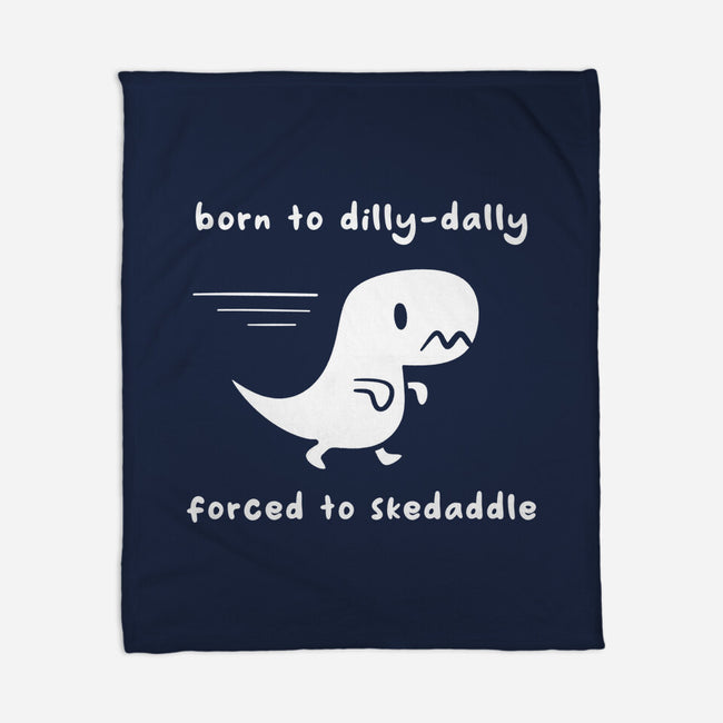 Dino Run-None-Fleece-Blanket-damglynn