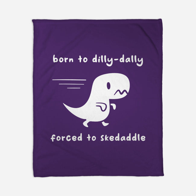 Dino Run-None-Fleece-Blanket-damglynn