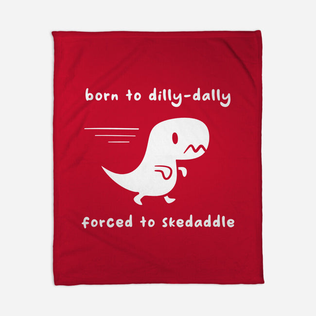Dino Run-None-Fleece-Blanket-damglynn