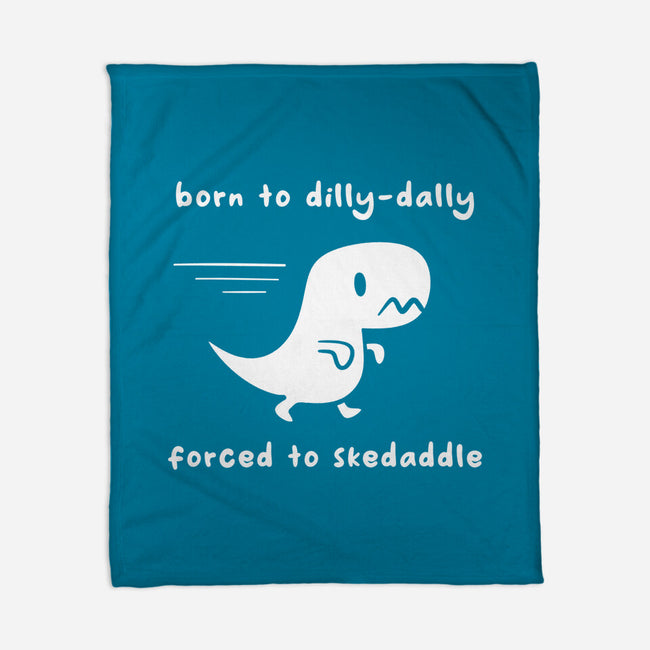 Dino Run-None-Fleece-Blanket-damglynn