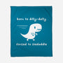 Dino Run-None-Fleece-Blanket-damglynn