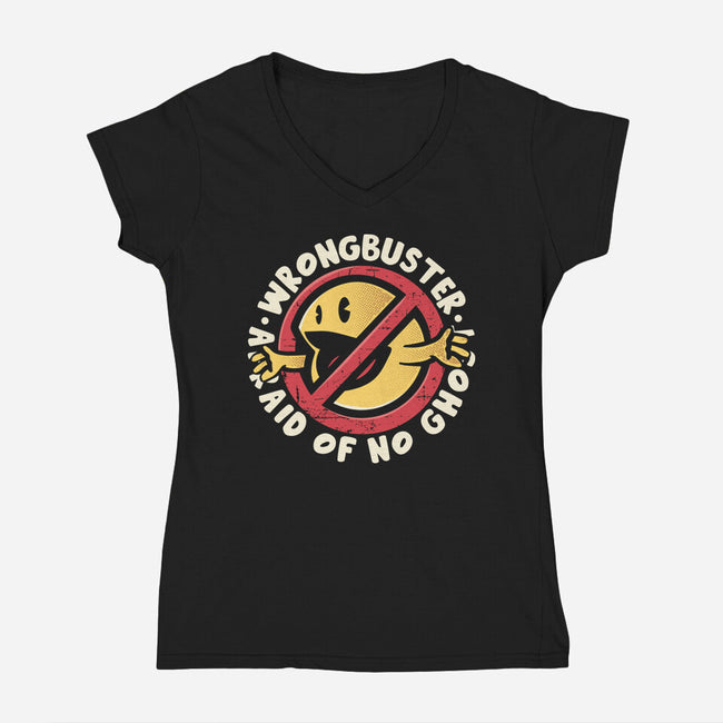Wrongbuster-Womens-V-Neck-Tee-turborat14