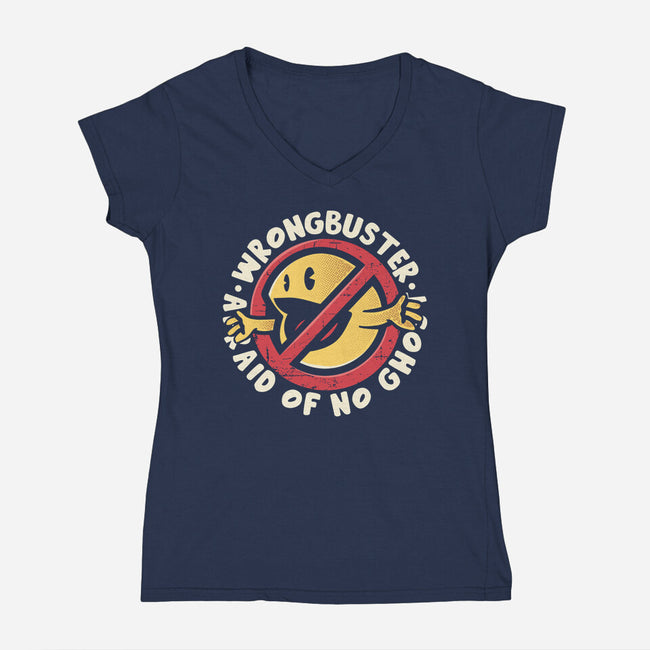 Wrongbuster-Womens-V-Neck-Tee-turborat14