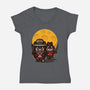 Raiders Of The Lost Cheese-Womens-V-Neck-Tee-jrberger