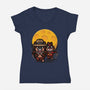 Raiders Of The Lost Cheese-Womens-V-Neck-Tee-jrberger